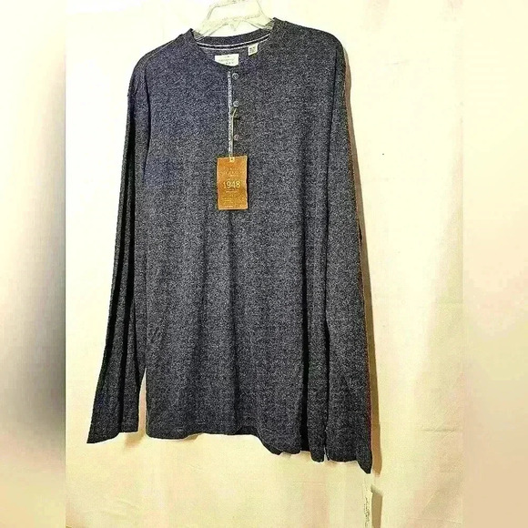 Weatherproof Vintage Mens Blue Soft Cotton Blend Henley Long Sleeve Shirt XL NWT - Picture 1 of 10